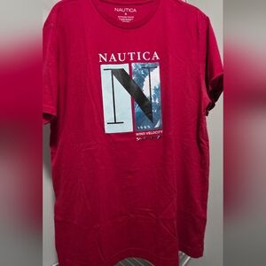 Nautica Men's Red Graphic T-Shirt